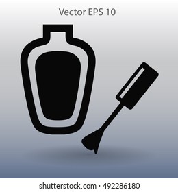 nail polish with a brush vector illustration