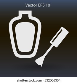nail polish with a brush vector illustration