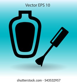 nail polish with a brush vector illustration