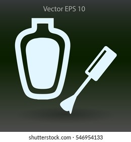nail polish with a brush vector illustration