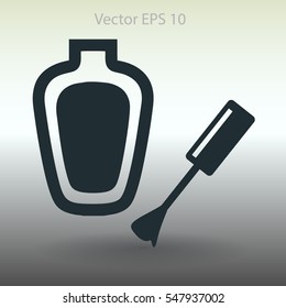 nail polish with a brush vector illustration