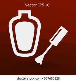 nail polish with a brush vector illustration