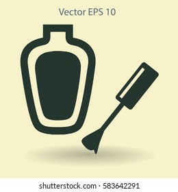 nail polish with a brush vector illustration