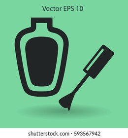 nail polish with a brush vector illustration