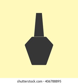 Nail polish in clear bottle. Vector illustration