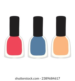 Nail polish color flat vector on a white background. Make up item illustration in cartoon style.