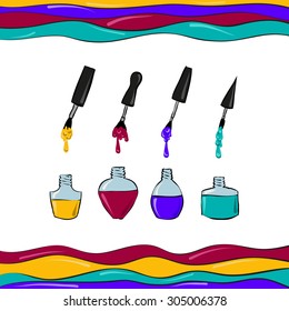nail polish colorful collection or set