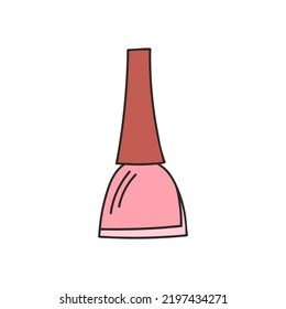 Nail polish colorful doodle illustration in vector. Nail polish colorful icon in vector.