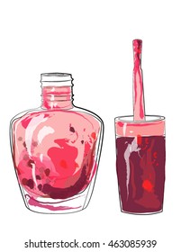 Nail polish colorful jar.