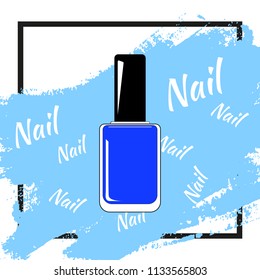 Nail polish colorful jars vector illustration