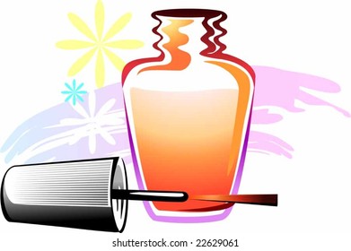 nail polish in colour background	