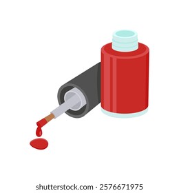 Nail Polish, Cosmetics Vector Illustration Isolated