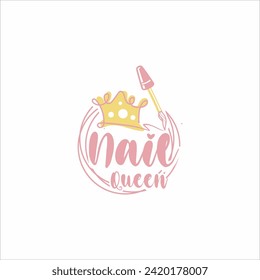Nagellack mit Kronlogo und kreatives, einzigartiges Design, Vektorsymbol
