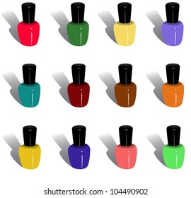 nail polish in different colors