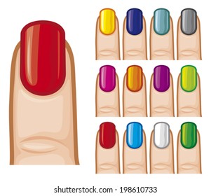 nail polish in different colors