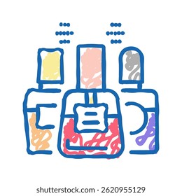nail polish doodle icon sketch vector. nail polish sign. isolated symbol illustration
