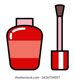 Nail Polish filled outline icon style isolated on white