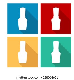 Nail Polish - flat icon with long shadow