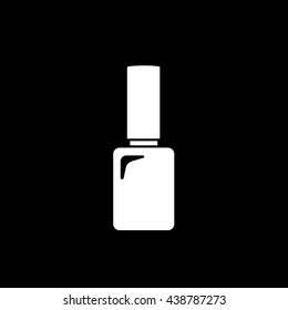 Nail Polish Flat Icon On Black Background