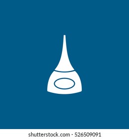 Nail Polish Flat Icon On Blue Background