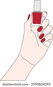 Nail polish formulation red color hand