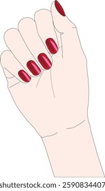 Nail polish formulation red color hand