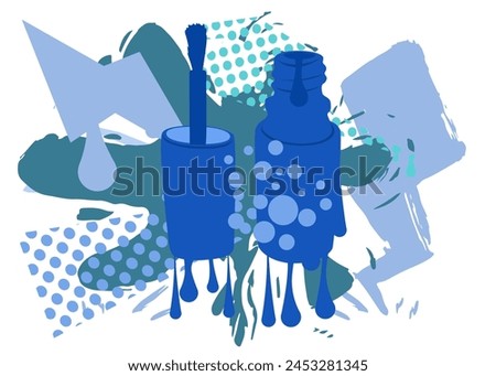 Nail polish graffiti. Abstract modern street art decoration performed in urban painting style.