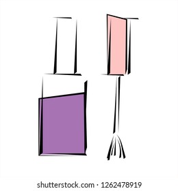Nail polish. Graphics. Creative image in the style of cubism.