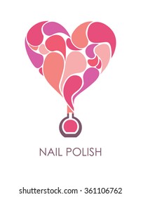 Nail polish heart symbol.