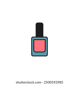 Icono de esmalte de uñas. Icono de esmalte de uñas de colección de belleza y elegancia. Vector de contorno aislado sobre fondo blanco. Símbolo de esmalte de uñas editable se puede utilizar Web y móvil