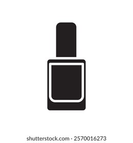 Nail Polish Icon black and white vector outline sign