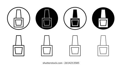 Nail Polish Icon Black and white outline vector