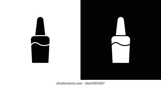Icono de esmalte de uñas. paquete de iconos de línea en blanco y negro.