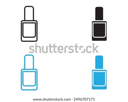 Nail Polish Icon black and white vector outline sign