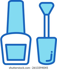Nail Polish Icon Blue Vector Illustration