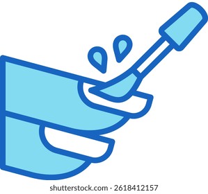 Nail Polish Icon Blue Vector Illustration
