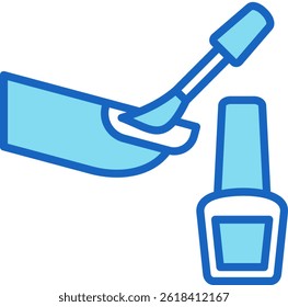 Nail Polish Icon Blue Vector Illustration