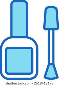 Nail Polish Icon Blue Vector Illustration
