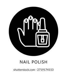 Botón De Icono Polaco De Uñas, Mini Ilustración Relacionada Con El Cuidado Personal. Uso Para El Concepto Moderno, Ui, Web Ux Y Desarrollo De App.