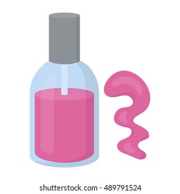 Nail polish icon in cartoon style isolated on white background. Make up symbol stock vector illustration.