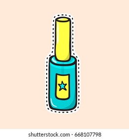 Nail polish icon. Cartoon vector illustration. Cosmetics sticker.