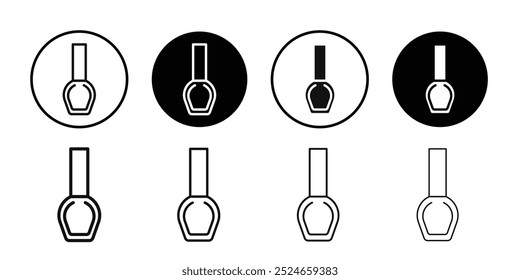 Icono de esmalte de uñas Colección de Vector de contorno delgado plano