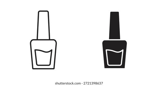 Conjunto de concepto de icono de esmalte de uñas. Colección de íconos simple