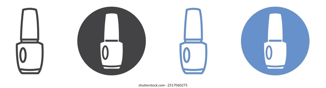 Nail polish icon flat line symbol set.
