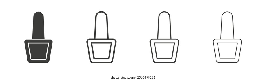 Nail polish icon flat and linear vector illustration on white background.