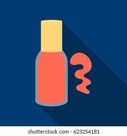 Nail polish icon in flat style isolated on white background. Make up symbol stock vector illustration.
