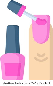 Nail Polish Icon Flat Vector Illustration