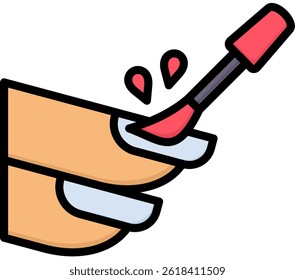 Nail Polish Icon Lineal Color Vector Illustration