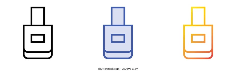 nail polish icon. Linear, Blue Fill and Gradient Style Design Isolated On White Background