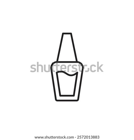 Nail polish icon in liner stroke style